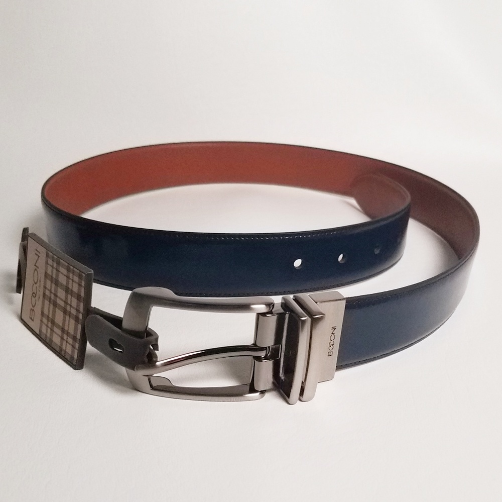 Boconi Blue Reversible Belt for Men